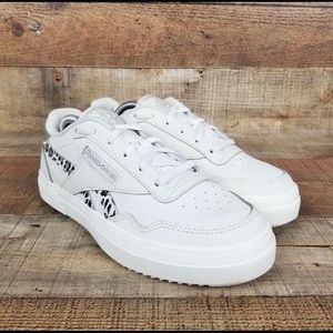 Reebok Club MEMT Bold Women Sz 7.5 Shoes White Animal Print Sneakers H02786